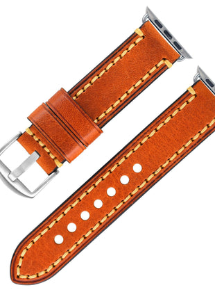 Casual Top Layer Cow Leather Watch Strap Applicable with Apple watch