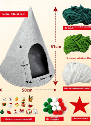 Enclosed Indoor Pet Nest DIY Christmas Tent Style