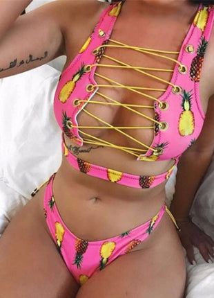 Lace Up Thong bikini set two pieces Bikini