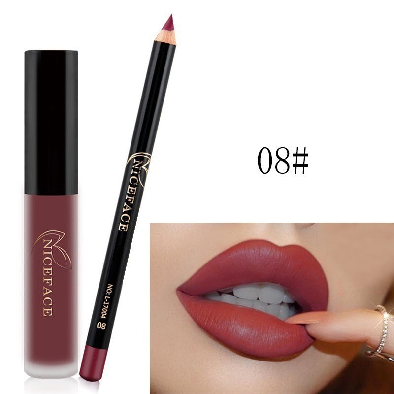 NICEFACE Lip Gloss & Pencil Set