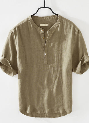 Summer Half Sleeves Cotton & Linen Shirt
