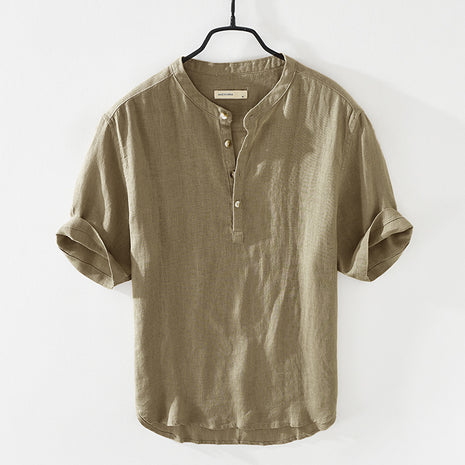 Summer Half Sleeves Cotton & Linen Shirt