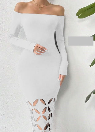 Shoulder Cut Out Bodycon Maxi Dress