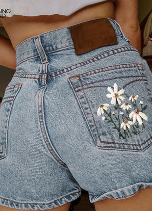 Summer Artistic Vintage Denim Shorts
