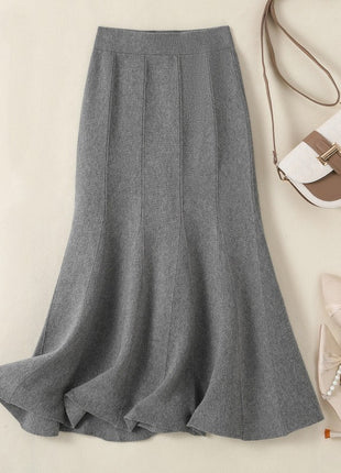 Fishtail Mid-length Autumn and Winter High Waist Skirt