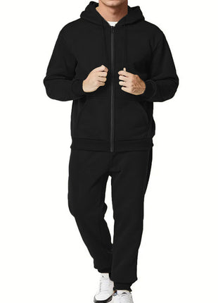 Casual Hooded Zip Cardigan Set