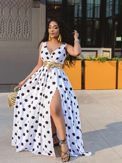 Dot Belt Plus Size Dress