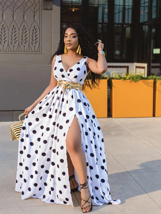 Dot Belt Plus Size Dress