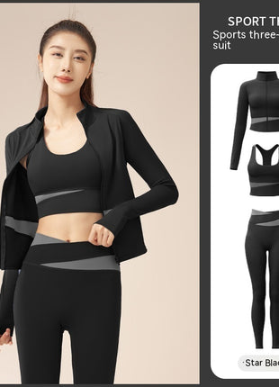 Jacket, Trousers and Bra Sport & Yoga Set