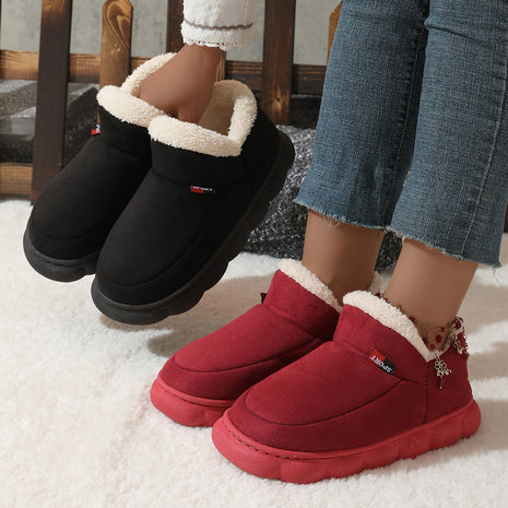 Unisex Winter Plush Cotton Warm Suede Thick-soled Garden Shoes Outdoor