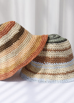 Raffia Handmade Crocheted Colourful Hat