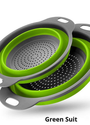 Folding Kitchen Multi-Functional Drain Basket Set of 2