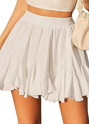 A- Line High Waist Pleated Mini Skirt