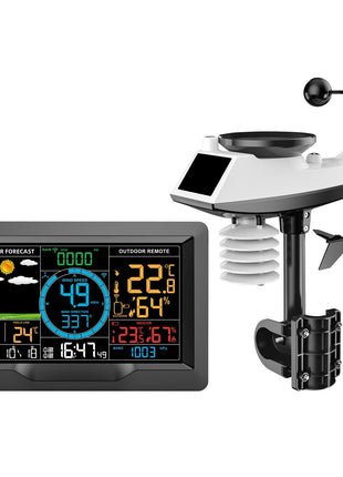 Professional Meteorological Weather station, Temperature, Humidity, Wind Speed, Rainfall & Weather Forecast