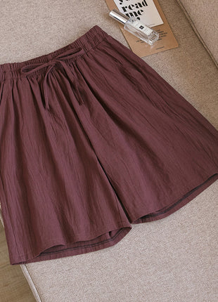 Cotton and Linen Loose Shorts