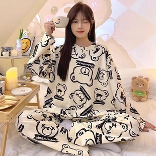 Long Sleeve Autumn Ins Two-piece Pyjamas Set