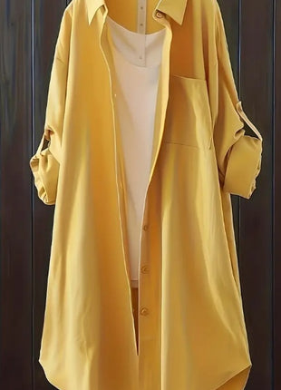 Solid Patched Pocket Simple Versatile Long Sleeve Button Front Cardigan