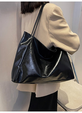 Vintage Leather Athletic Shoulder Tote Bag