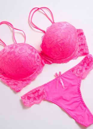 Lace Bra and Thong Set