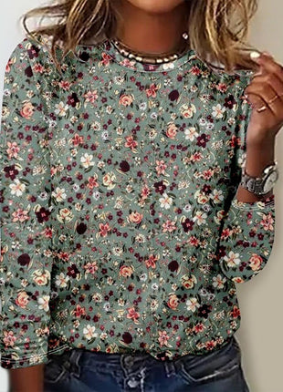 Fresh and Sweet Round Neck Long Sleeve Shirt