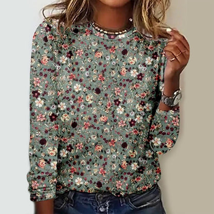 Fresh and Sweet Round Neck Long Sleeve Shirt