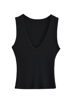 Deep U-neck Short Top