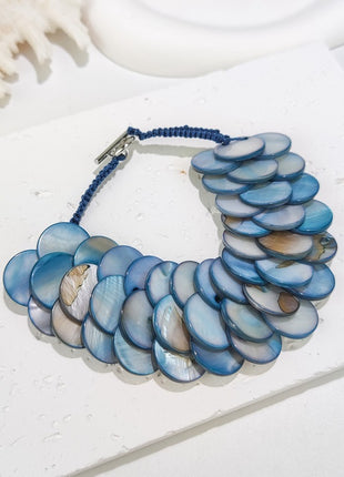 Hand-woven Round Shell Scale Bracelet