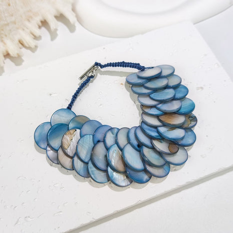Hand-woven Round Shell Scale Bracelet