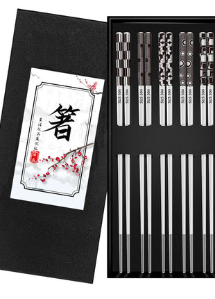 304 Stainless Steel Chopsticks Square Sets