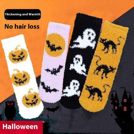 Halloween Lint-free Coral Fleece Luminous Dispensing Socks