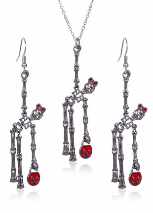 Halloween Skeleton Earrings and Necklace Set