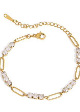 Stainless Steel Full Diamond Chain Bracelet