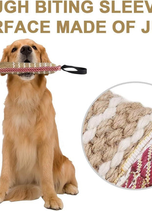 Dog Tug Jute Toy Bite Pillow for Training Interactive for Small and Medium Dogs