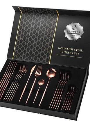 Stainless Steel Tableware 24-piece Set with Gift Box