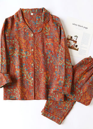 Cotton Yarn-dyed Jacquard Vintage Pyjamas Set