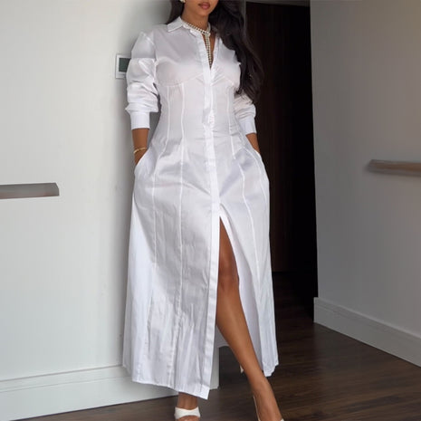 Sense Backless Waist Trimming Dress