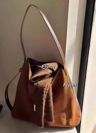 Matte Suede Shoulder Bag