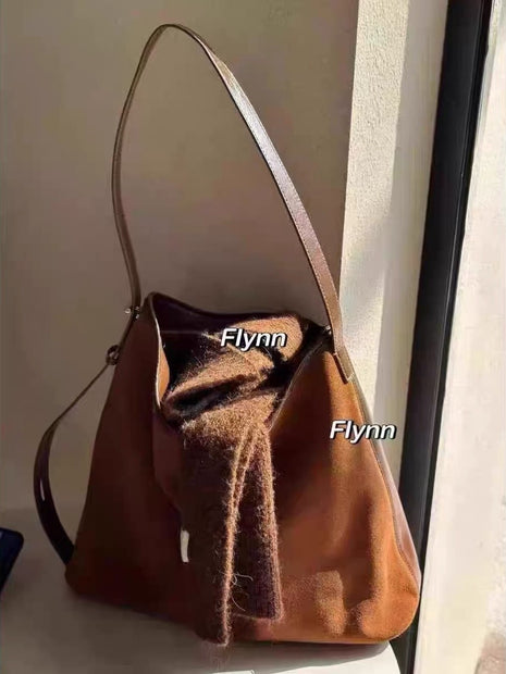 Matte Suede Shoulder Bag