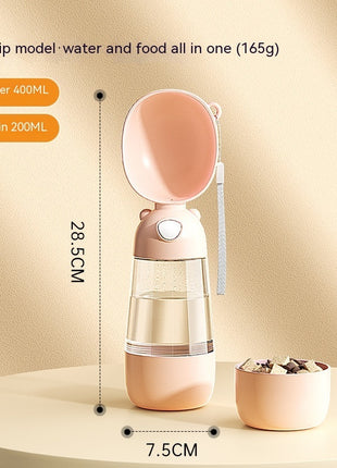 Portable Water Bottle and Food Container For Pets Feeder Bowl Outdoor