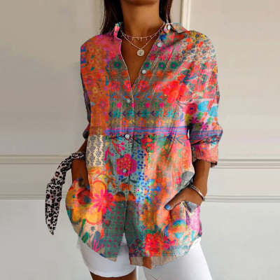 Long-sleeve Printed 3D Top