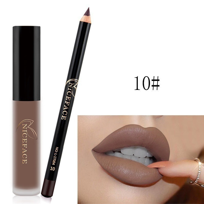 NICEFACE Lip Gloss & Pencil Set
