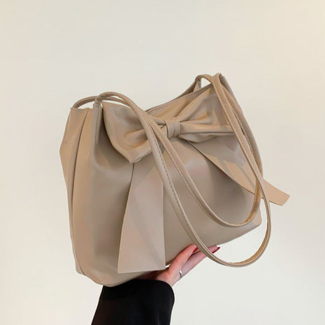 Bow Tote Leather Handbag