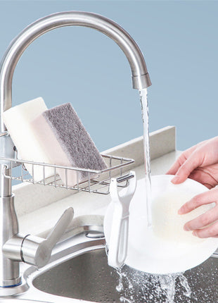 Adjustable Sink Drain Rack Sponge Storage Faucet Holder Soap Drainer Shelf Basket Organizer Kitchen Bathroom Accessories