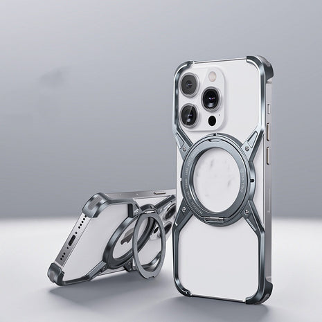 iPhone 13/14/15 Anti-fall Heat Dissipation Metal Phone Case Mechanical Arm Protective Shell