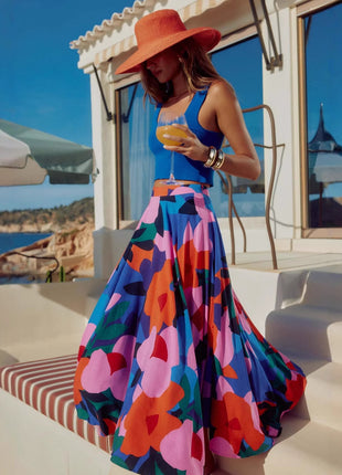 Casual Printing Bohemian Midi Skirt