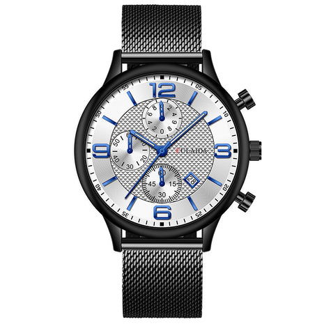 Mesh Strap Calendar Quartz Watch