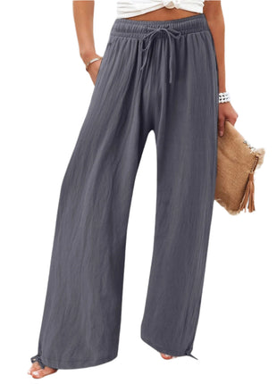 Cotton And Linen Wide-leg Casual Trousers