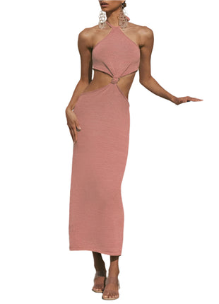 Knitted Halter Neck Strapless Dress