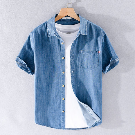 Cotton Short Sleeve Denim Shirt