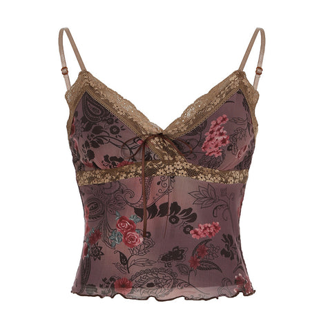 Retro Flower Print Camisole